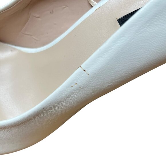 Zara Basic Leather Pointed Toe Heels in Black & White Size 39 with Minor Flaws - Picture 5 of 10